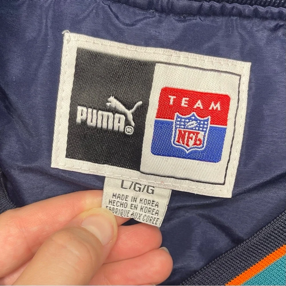 Rare Vintage Puma Miami Dolphins Navy Pullover Windbreaker